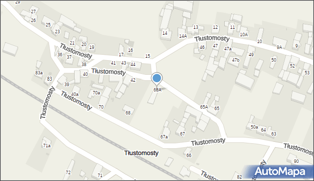 Tłustomosty, Tłustomosty, 68A, mapa Tłustomosty