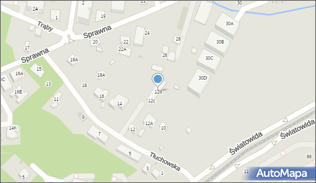 Warszawa, Tłuchowska, 12d, mapa Warszawy