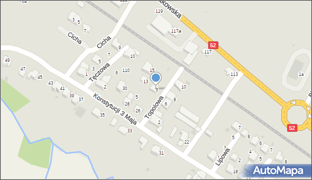 Andrychów, Topolowa, 3, mapa Andrychów