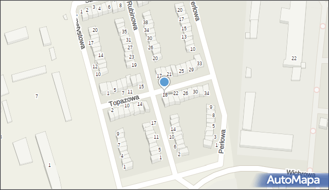 Baranowo, Topazowa, 18, mapa Baranowo