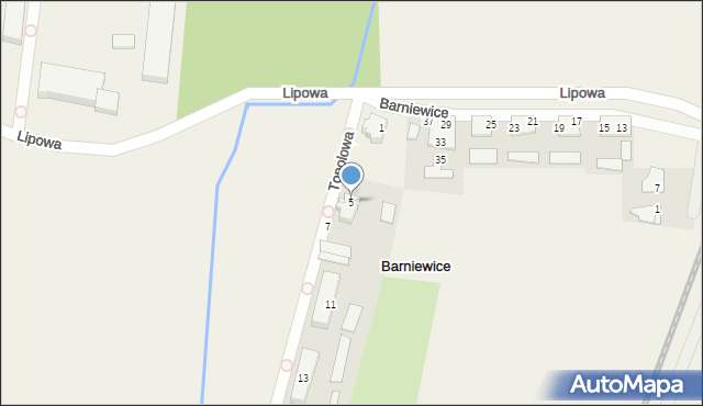 Barniewice, Topolowa, 5, mapa Barniewice