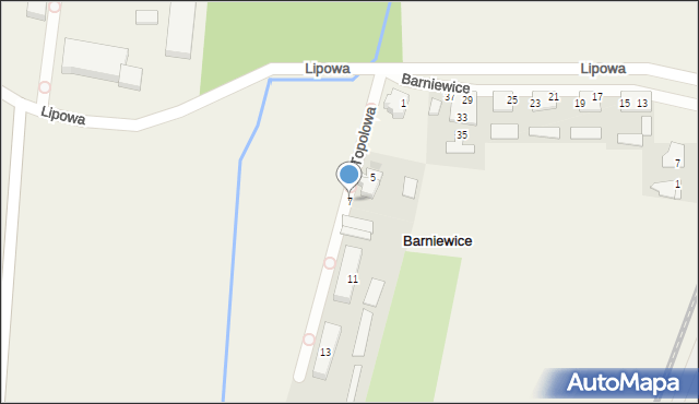 Barniewice, Topolowa, 7, mapa Barniewice