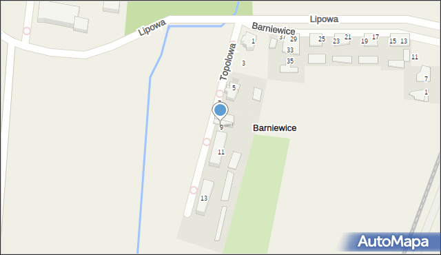 Barniewice, Topolowa, 9, mapa Barniewice