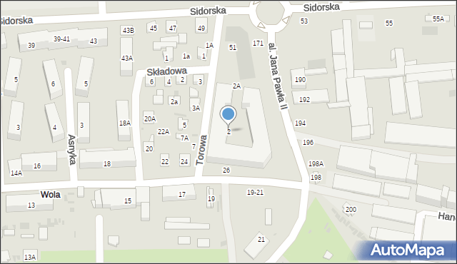 Biała Podlaska, Torowa, 2, mapa Białej Podlaskiej