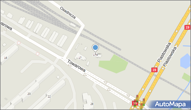 Białystok, Towarowa, 17A, mapa Białegostoku