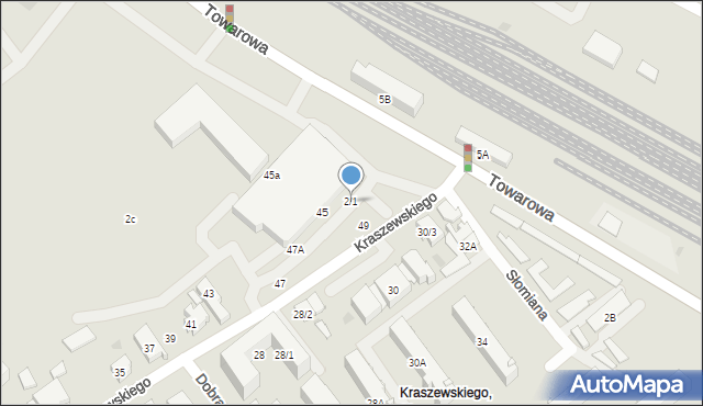 Białystok, Towarowa, 2/1, mapa Białegostoku