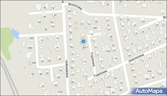 Bielsk Podlaski, Topolowa, 15, mapa Bielsk Podlaski