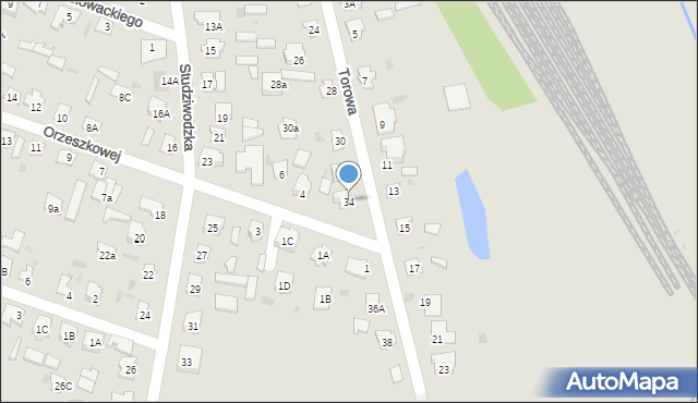 Bielsk Podlaski, Torowa, 34, mapa Bielsk Podlaski