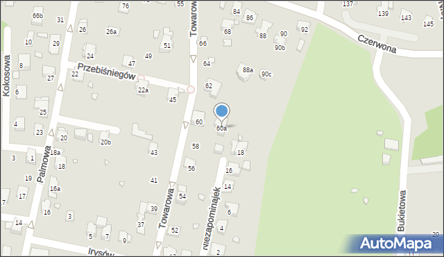 Bielsko-Biała, Towarowa, 60a, mapa Bielsko-Białej