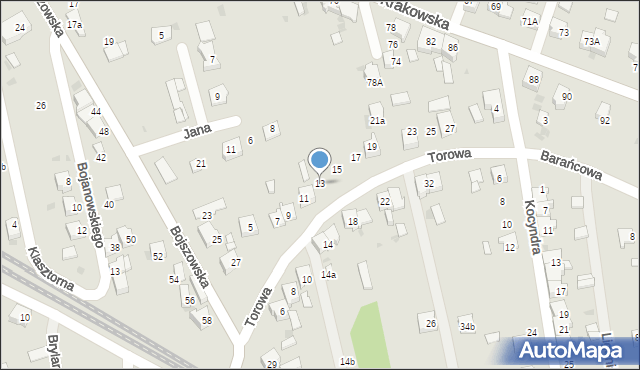 Bieruń, Torowa, 13, mapa Bieruń