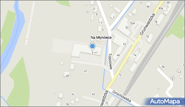 Bobowa, Topolowa, 1, mapa Bobowa