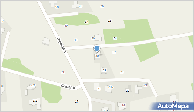Borowina, Topolowa, 30, mapa Borowina