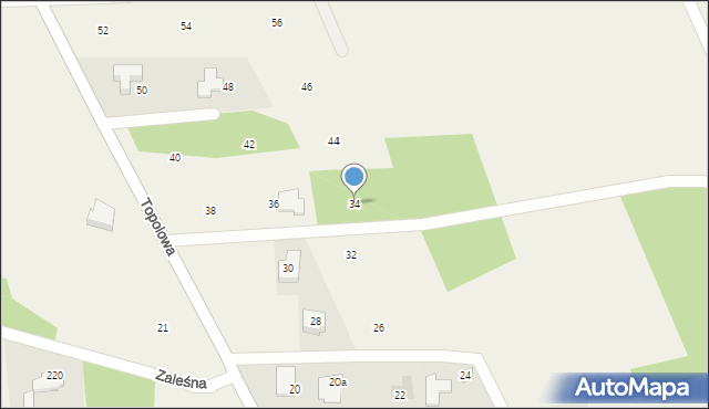 Borowina, Topolowa, 34, mapa Borowina