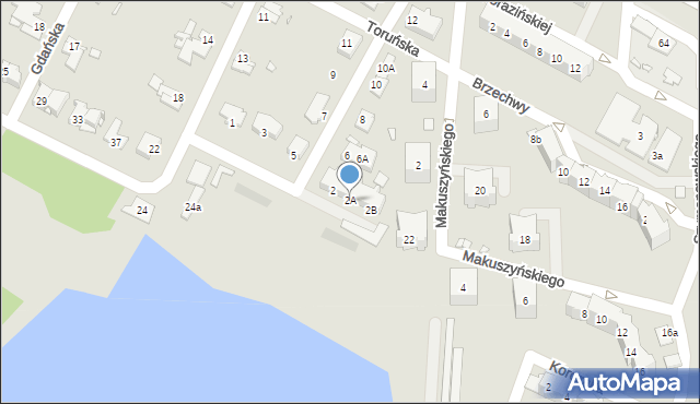 Brzeg, Toruńska, 2A, mapa Brzeg