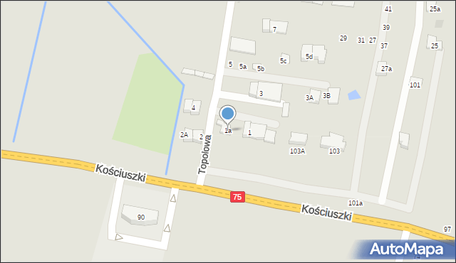 Brzesko, Topolowa, 1a, mapa Brzesko