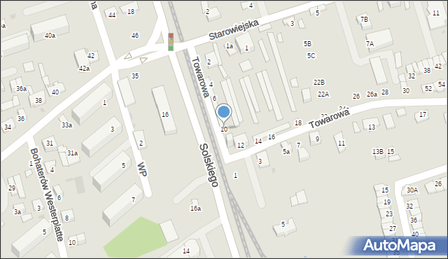 Brzesko, Towarowa, 10, mapa Brzesko