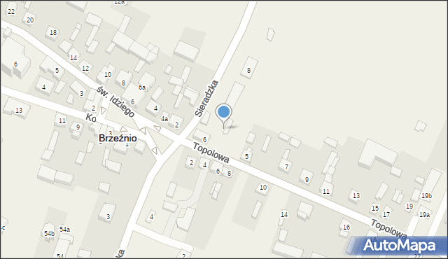 Brzeźnio, Topolowa, 1a, mapa Brzeźnio