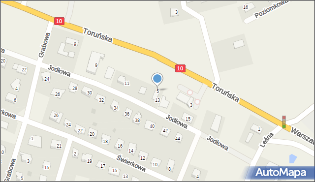 Brzozówka, Toruńska, 5, mapa Brzozówka