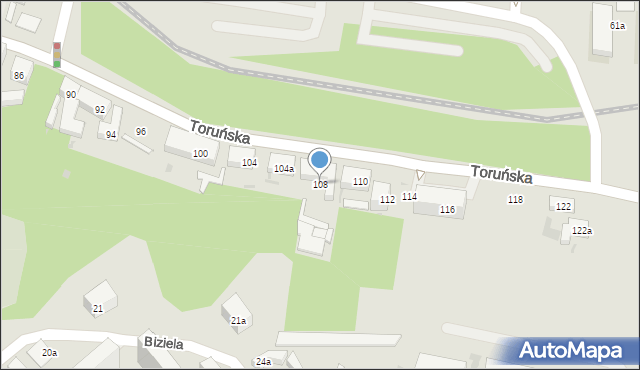 Bydgoszcz, Toruńska, 108, mapa Bydgoszczy