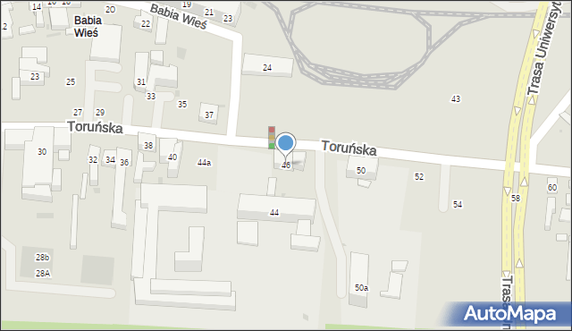 Bydgoszcz, Toruńska, 46, mapa Bydgoszczy