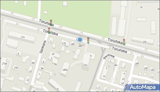 Bydgoszcz, Toruńska, 182, mapa Bydgoszczy