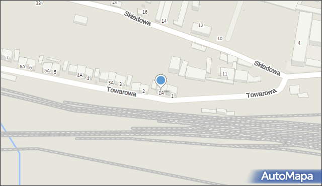 Bytom, Towarowa, 1A, mapa Bytomia