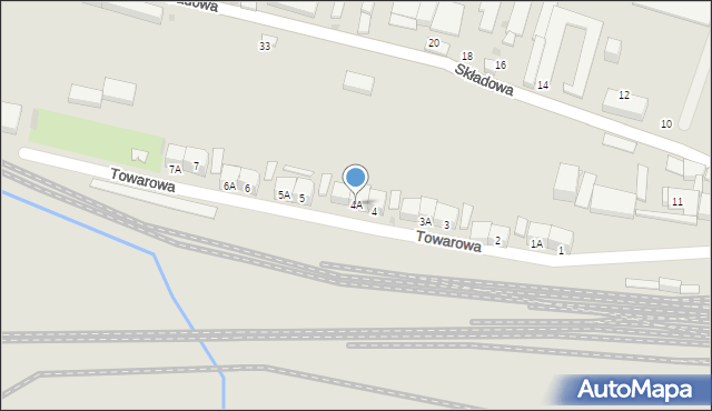 Bytom, Towarowa, 4A, mapa Bytomia