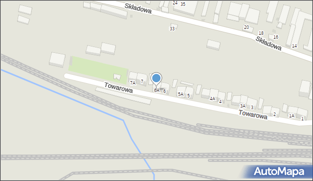 Bytom, Towarowa, 6A, mapa Bytomia