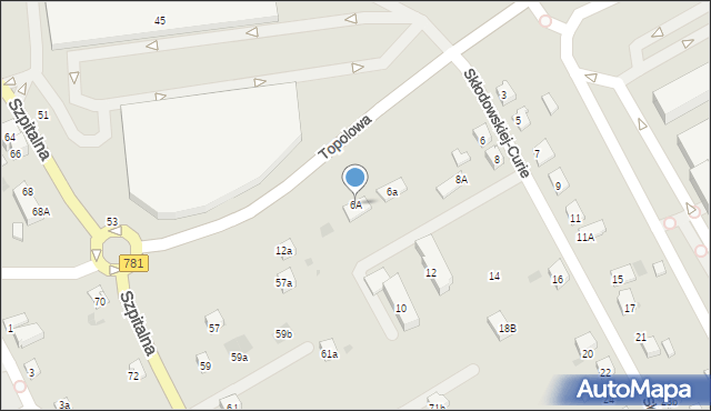 Chrzanów, Topolowa, 6A, mapa Chrzanów