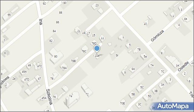 Chudów, Topolowa, 11a, mapa Chudów