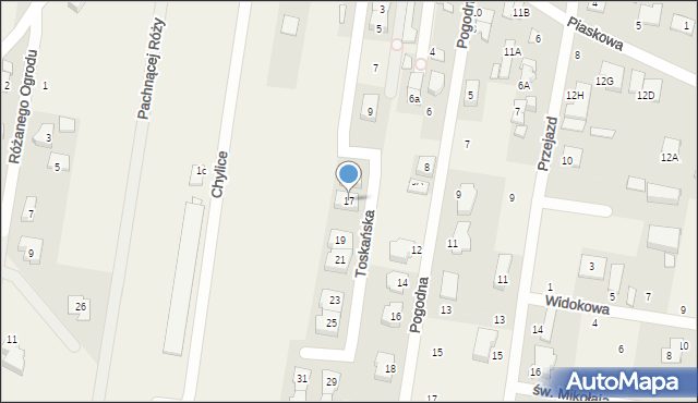 Chylice, Toskańska, 17, mapa Chylice