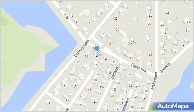 Ciechanów, Topolowa, 15, mapa Ciechanów