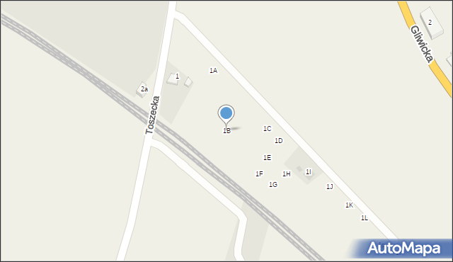 Ciochowice, Toszecka, 1B, mapa Ciochowice