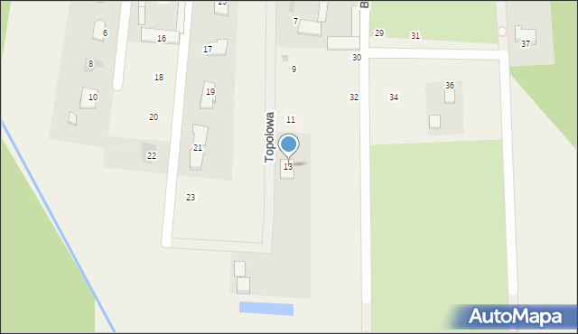 Czarnowiec, Topolowa, 13, mapa Czarnowiec