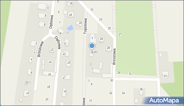 Czarnowiec, Topolowa, 5, mapa Czarnowiec