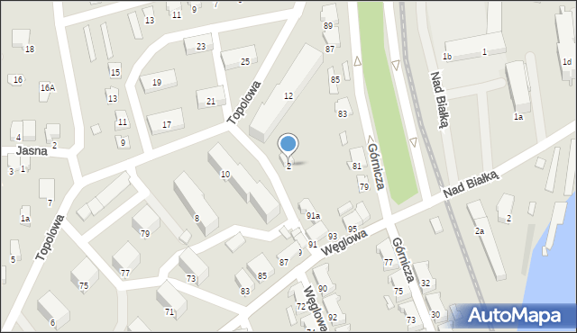 Czechowice-Dziedzice, Topolowa, 2, mapa Czechowic-Dziedzic