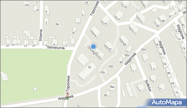 Czechowice-Dziedzice, Topolowa, 4, mapa Czechowic-Dziedzic