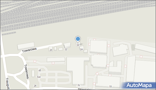 Czechowice-Dziedzice, Towarowa, 11, mapa Czechowic-Dziedzic