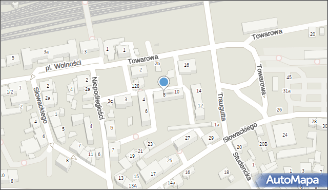 Czechowice-Dziedzice, Towarowa, 8, mapa Czechowic-Dziedzic