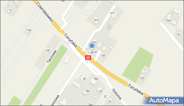 Czernikowo, Toruńska, 67, mapa Czernikowo