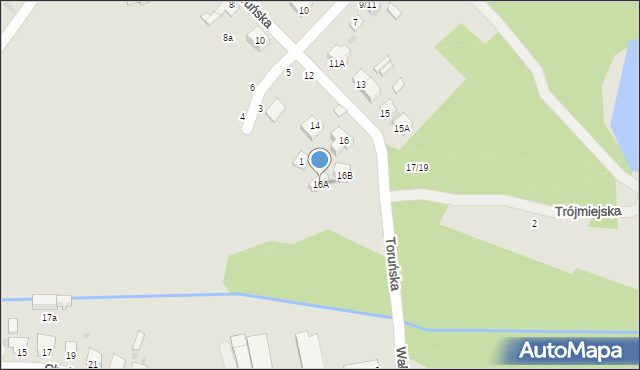Częstochowa, Toruńska, 16A, mapa Częstochowy