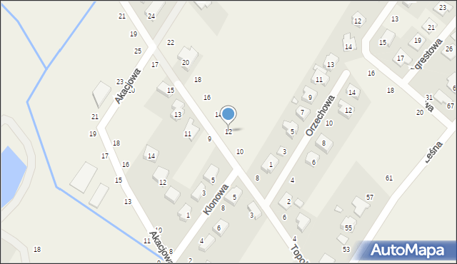 Dąbrowa, Topolowa, 12, mapa Dąbrowa