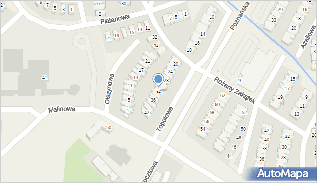 Dąbrówka, Topolowa, 32, mapa Dąbrówka