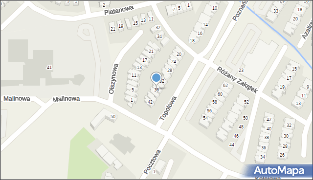 Dąbrówka, Topolowa, 36, mapa Dąbrówka