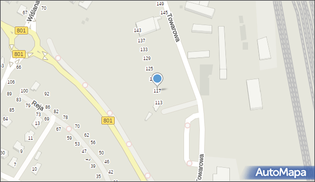 Dęblin, Towarowa, 117, mapa Dęblin