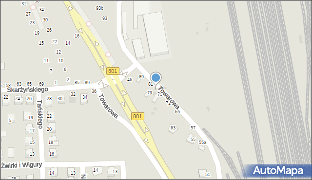 Dęblin, Towarowa, 77, mapa Dęblin