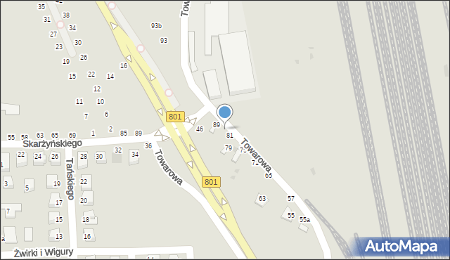 Dęblin, Towarowa, 85, mapa Dęblin