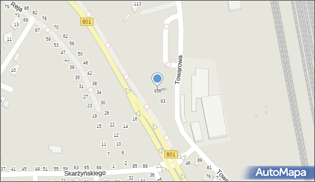 Dęblin, Towarowa, 93b, mapa Dęblin