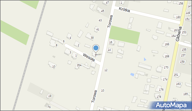 Dubiny, Torowa, 37, mapa Dubiny