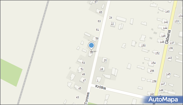 Dubiny, Torowa, 55, mapa Dubiny